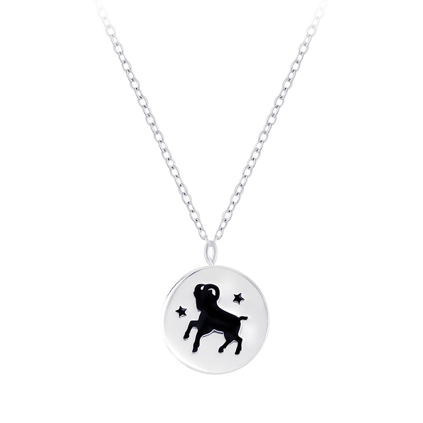 Wholesale Sterling Silver Aries Zodiac Sign Necklace - JD7814