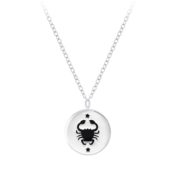 Wholesale Sterling Silver Cancer Zodiac Sign Necklace - JD7807
