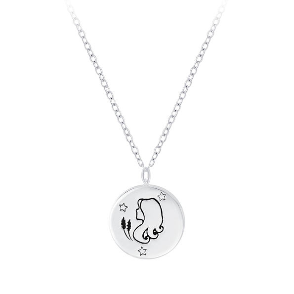 Wholesale Sterling Silver Virgo Zodiac Sign Necklace - JD7819