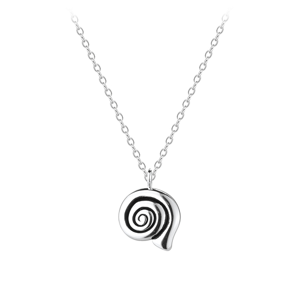 Wholesale Sterling Silver Spiral Shell Necklace - JD8587