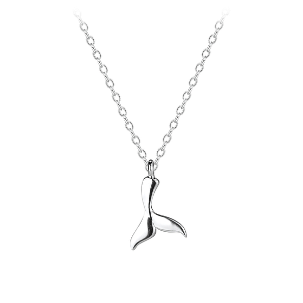 Wholesale Sterling Silver Whale Tail Necklace - JD8585