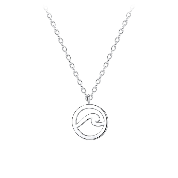 Wholesale Sterling Silver Wave Necklace - JD8596