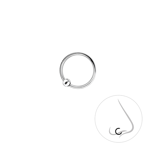 Wholesale 9mm Sterling Silver Ball Closure Ring - JD8681