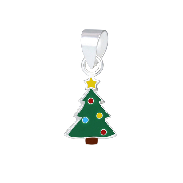 Wholesale Sterling Silver Christmas Tree Pendant - JD1751