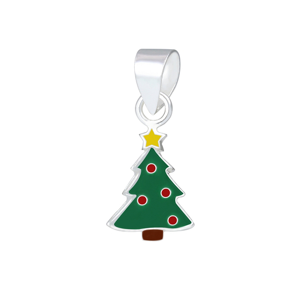 Wholesale Sterling Silver Christmas Tree Pendant - JD1752