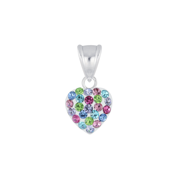Wholesale Sterling Silver Crystal Heart Pendant - JD5532