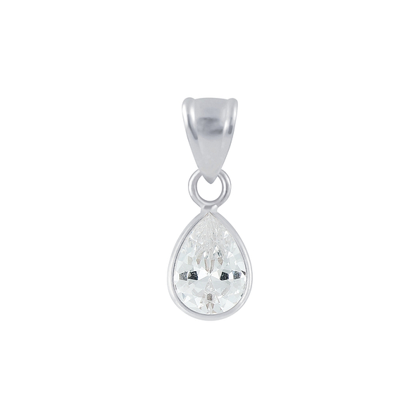 Wholesale 6x8mm Pear Cubic Zirconia Sterling Silver Pendant - JD2454