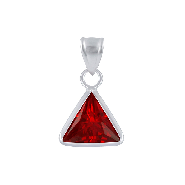 Wholesale 8mm Triangle Cubic Zirconia Sterling Silver Pendant - JD2461