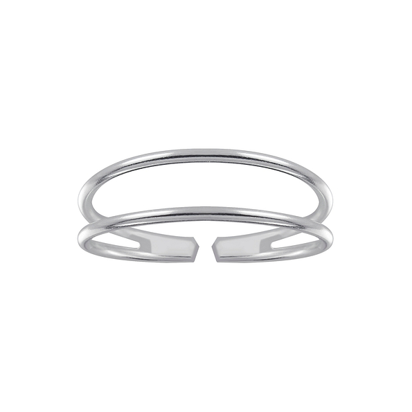 Wholesale Sterling Silver Double Line Ring - JD3587