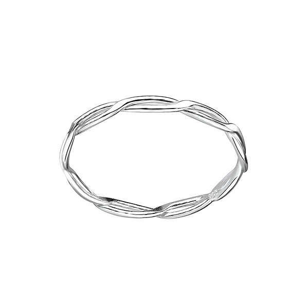 Wholesale Sterling Silver Braided Ring - JD7582