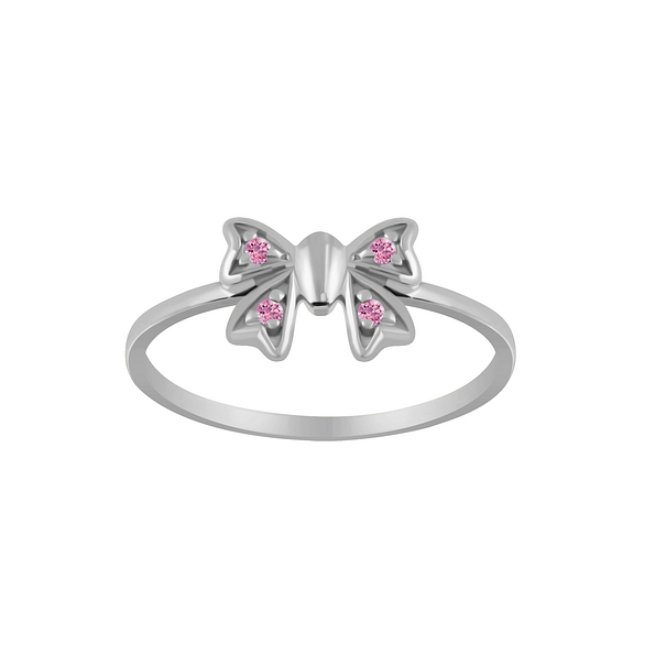 Wholesale Sterling Silver Bow Cubic Zirconia Ring - JD3867