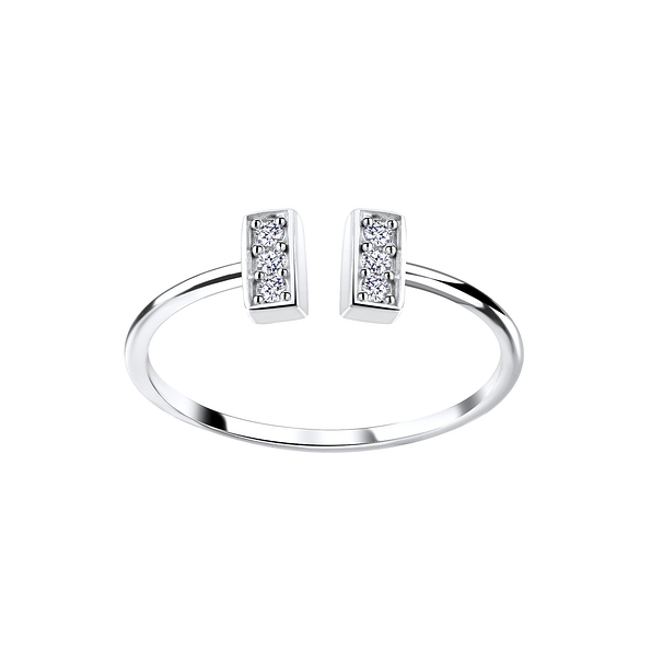 Wholesale Sterling Silver Bar Open Ring - JD4570