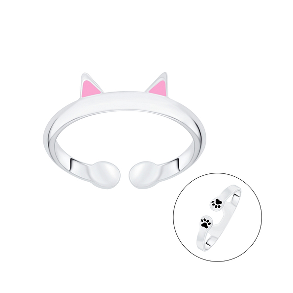 Wholesale Sterling Silver Cat Open Ring - JD7058