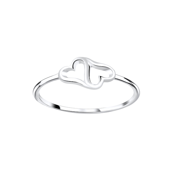 Wholesale Sterling Silver Double Heart Ring - JD6953