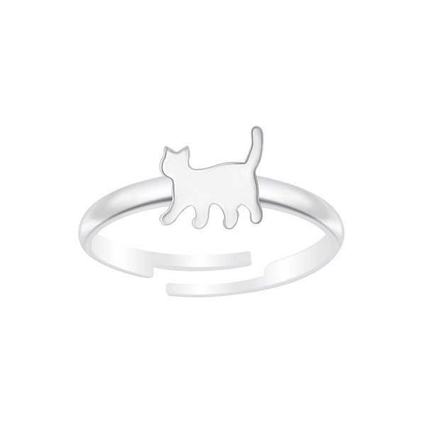 Wholesale Sterling Silver Cat Adjustable Ring - JD6971