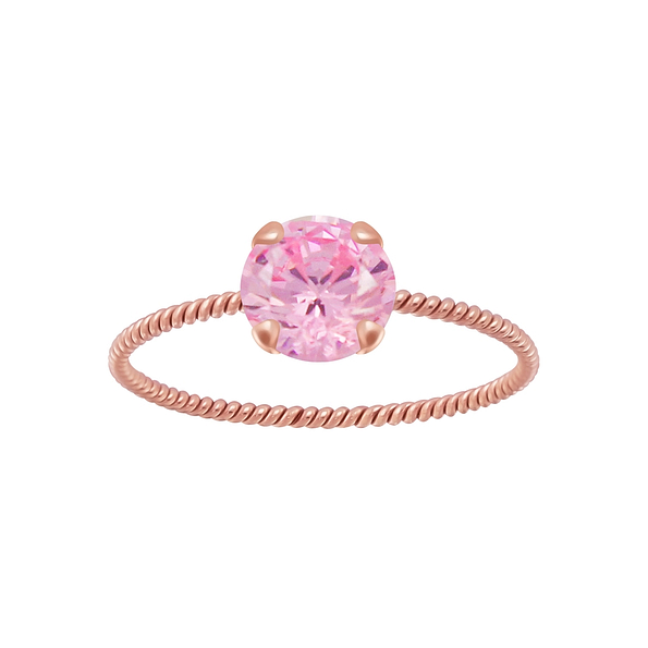 Wholesale 6mm Round Cubic Zirconia Sterling Silver Twisted Band Solitaire Ring - JD4698 Wholesale 6mm Round Cubic Zirconia Sterling Silver Twisted Band Solitaire Ring - JD4698