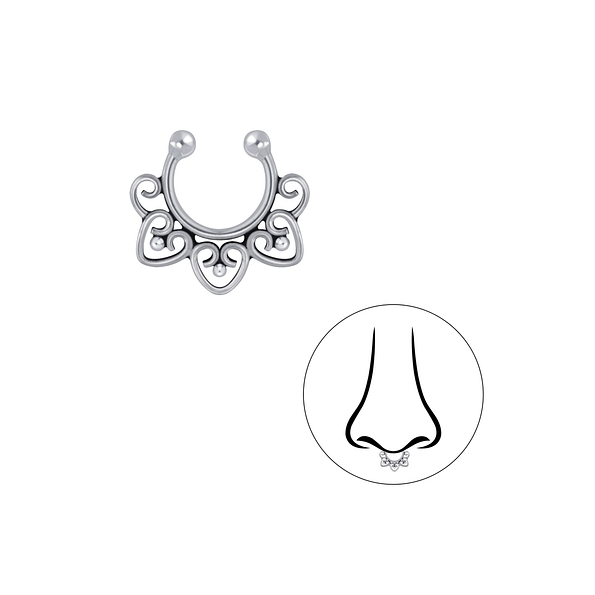 Wholesale Sterling Silver Bali Septum Clip - JD3372