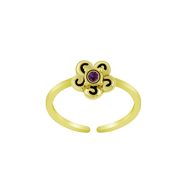 Wholesale Sterling Silver Flower Toe Ring - JD6250