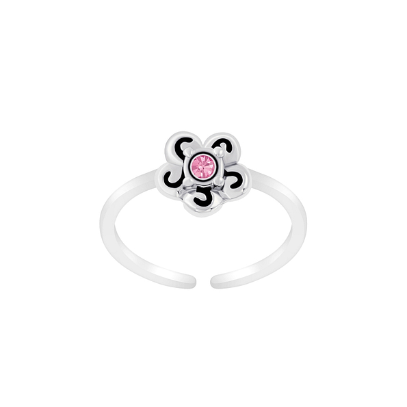 Wholesale Sterling Silver Flower Toe Ring - JD6248