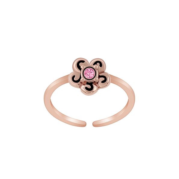 Wholesale Sterling Silver Flower Toe Ring - JD6253