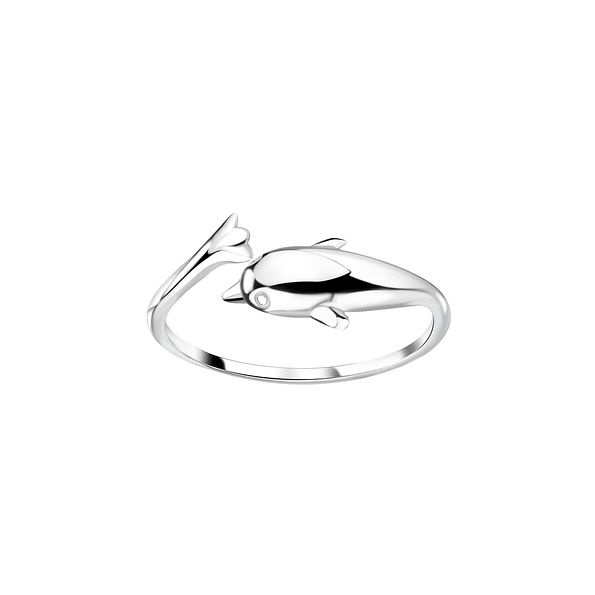Wholesale Sterling Silver Dolphin Adjustable Toe Ring - JD8217