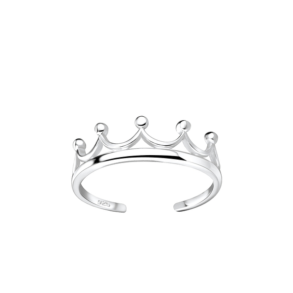 Wholesale Sterling Silver Crown Toe Ring - JD8218