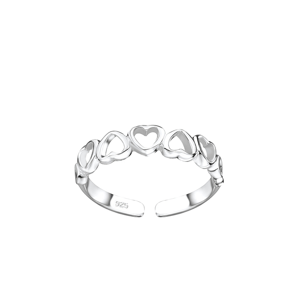 Wholesale Sterling Silver Heart Toe Ring - JD5669