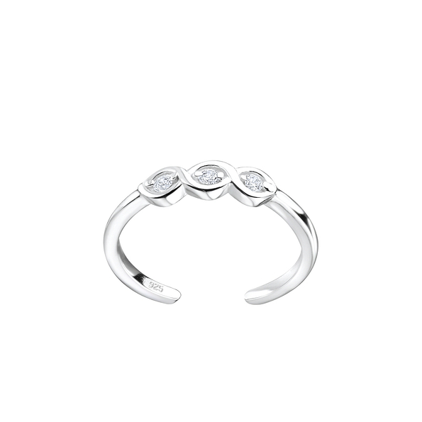 Wholesale Sterling Silver Cubic Zirconia Toe Ring - JD8134