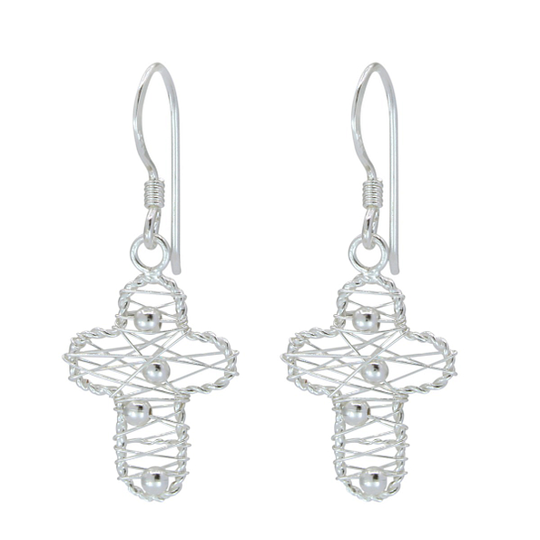 Wholesale Sterling Silver Cross Earrings - JD1378