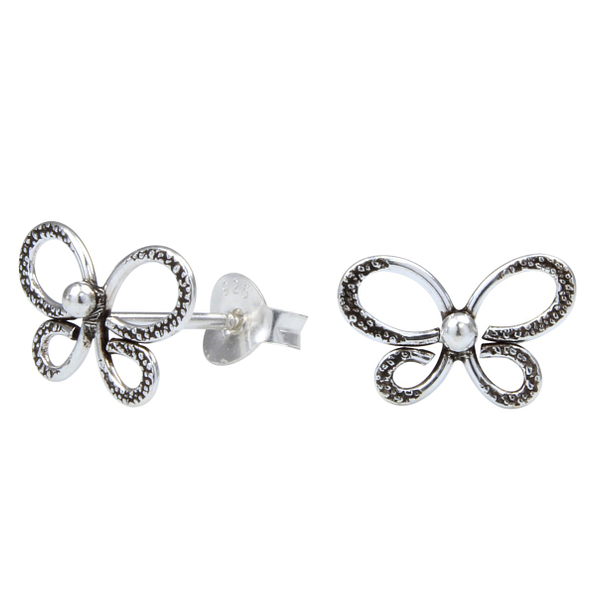 Wholesale Sterling Silver Butterfly Ear Studs - JD1026