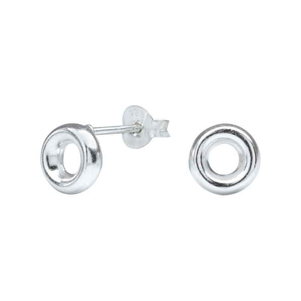 Wholesale Sterling Silver Round Ear Studs - JD1074