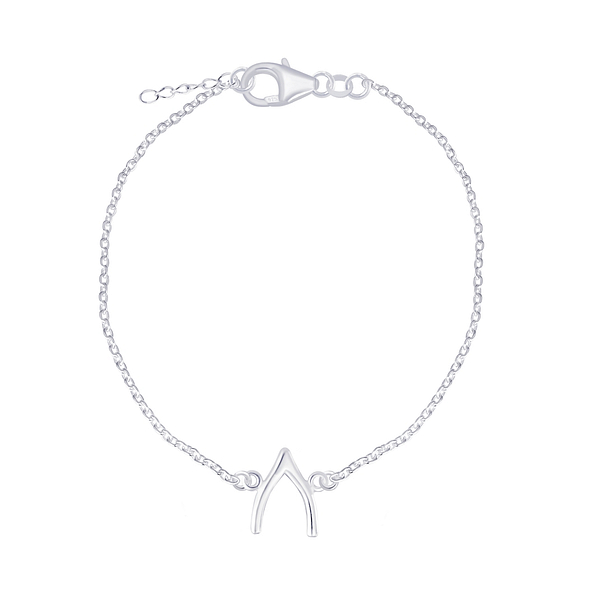 Wholesale Sterling Silver Wishbone Bracelet - JD5231
