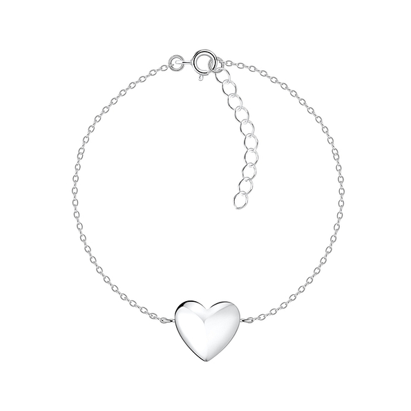Wholesale Sterling Silver Heart Bracelet - JD10717