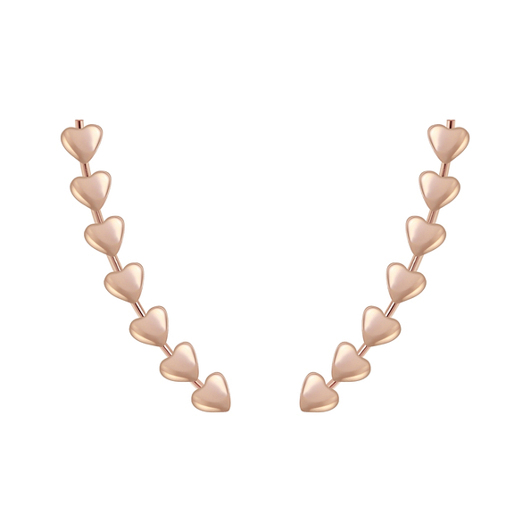 Wholesale Sterling Silver Heart Ear Climbers - JD4277