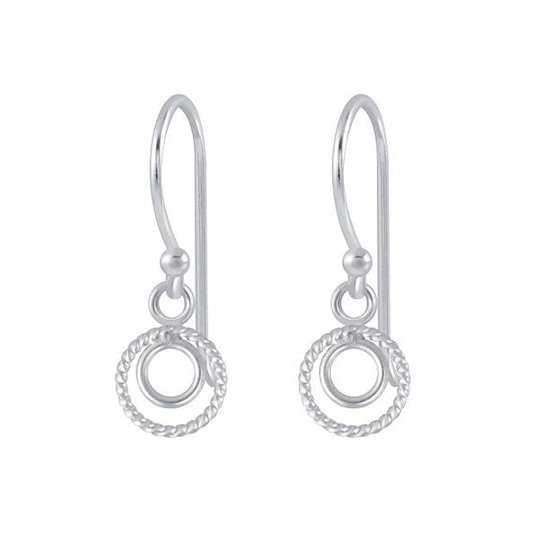 Wholesale Sterling Silver Twisted Circle Earrings - JD2622