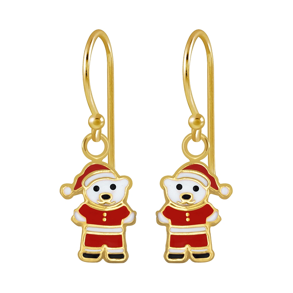 Wholesale Sterling Silver Santa Bear Earrings - JD2666