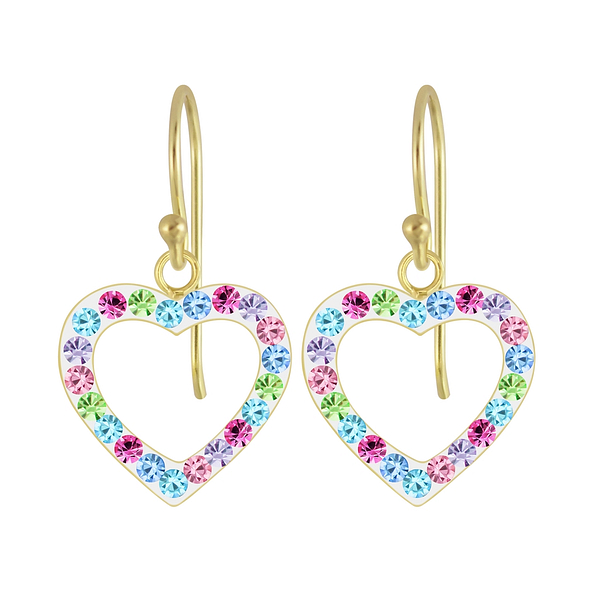 Wholesale Sterling Silver Heart Crystal Earrings - JD5108