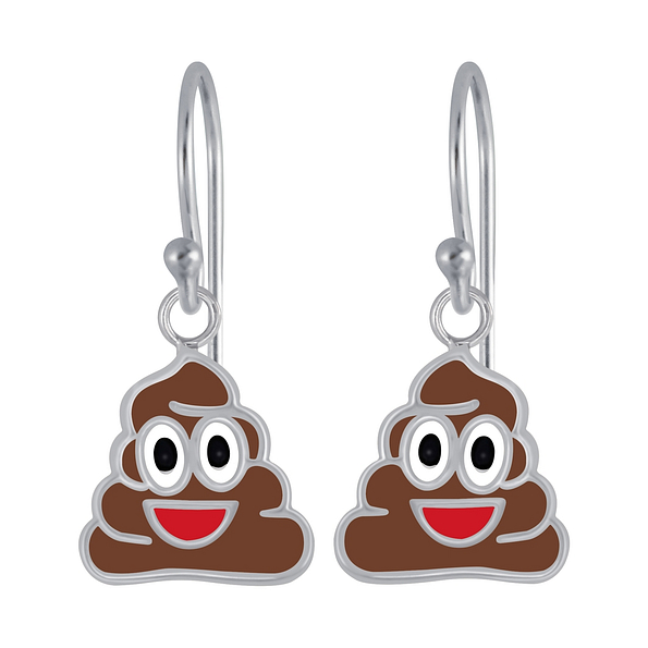 Wholesale Sterling Silver Smiling Poo Earrings - JD3777