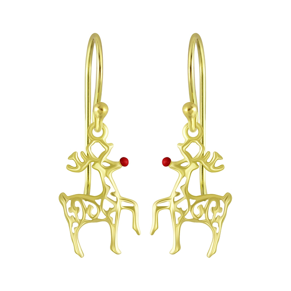 Wholesale Sterling Silver Reindeer Earrings - JD5162