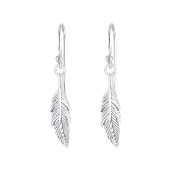 Wholesale Sterling Silver Feather Earrings - JD5171