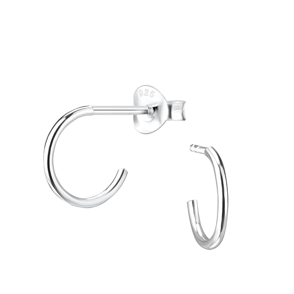 Wholesale Sterling Silver Half Hoop Ear Studs - JD4965