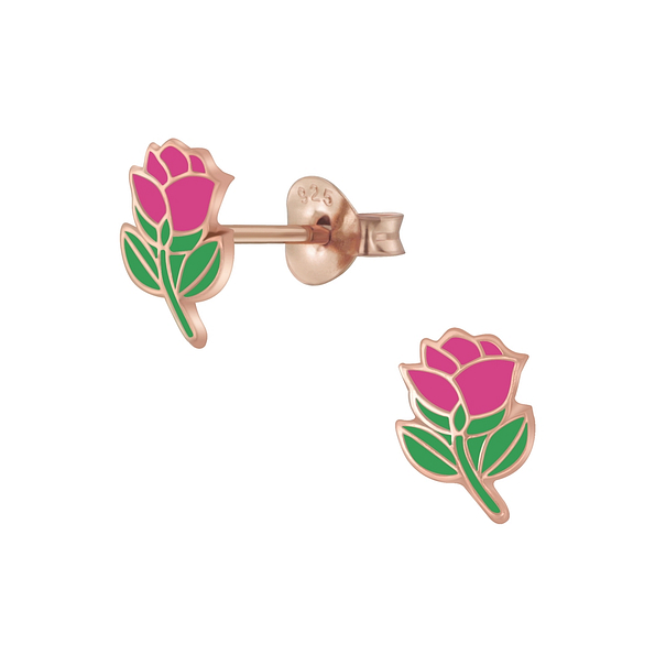 Wholesale Sterling Silver Rose Ear Studs - JD6068