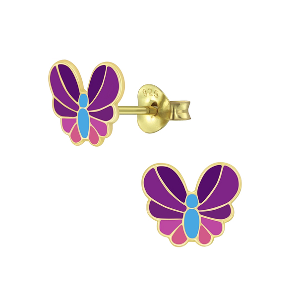 Wholesale Sterling Silver Butterfly Ear Studs - JD6123