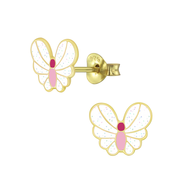 Wholesale Sterling Silver Butterfly Ear Studs - JD6118