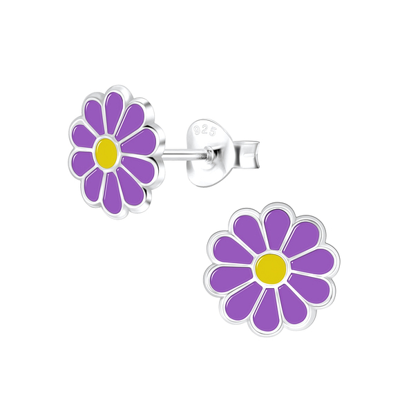 Wholesale Sterling Silver Daisy Flower Ear Studs - JD6096