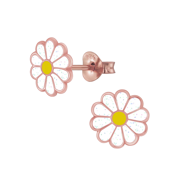 Wholesale Sterling Silver Daisy Flower Ear Studs - JD6015