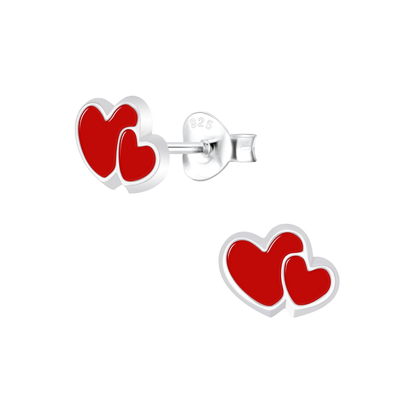 Wholesale Sterling Silver Heart Ear Studs - JD5878