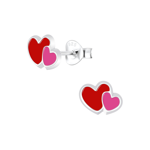 Wholesale Sterling Silver Heart Ear Studs - JD5940