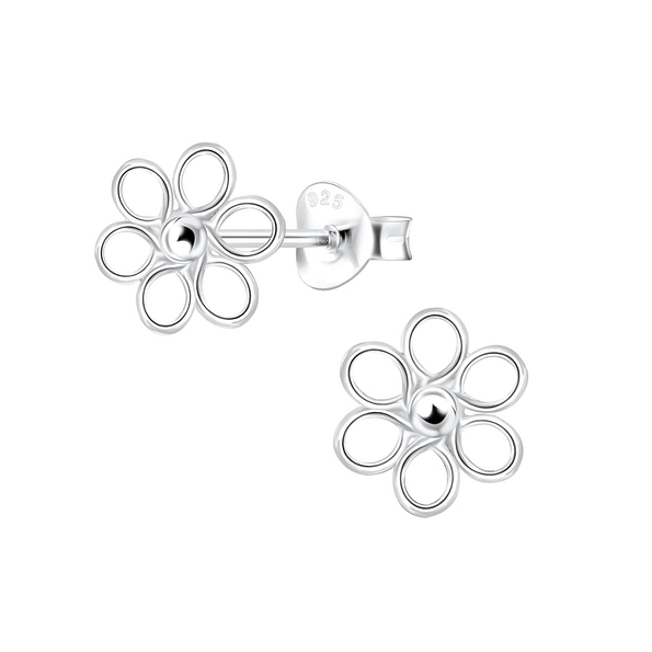 Wholesale Sterling Silver Flower Ear Studs - JD2593