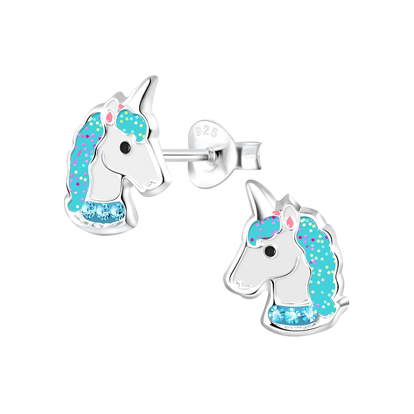 Wholesale Sterling Silver Unicorn Ear Studs - JD4014